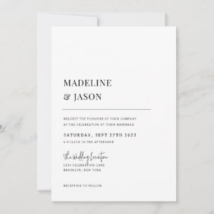 Invitation Monogramme contemporain minimaliste Mariage