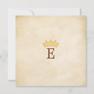 Invitation Monogramme couronné Papier personnalisé de conte d