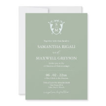 Monogramme Crest Personnalisable Sage Green Mariag
