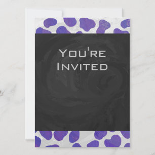 Invitation Monogramme Dalmatien violet et blanc