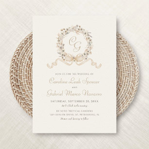 Invitation Monogramme d'automne Mariage minimaliste