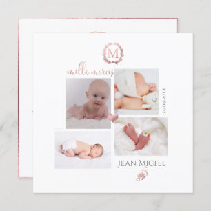 Invitation Monogramme de bricolage en D'or Remerciements