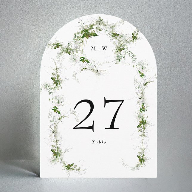 Invitation Monogramme de couronne d'eucalyptus vert Numéro du (Créateur téléchargé)