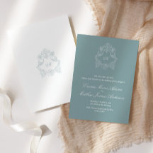 Monogramme de crête bleu poussiéreux Mariage sophi