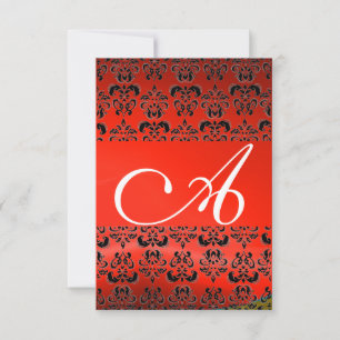 INVITATION MONOGRAMME DE GEM BLACK ROUGE