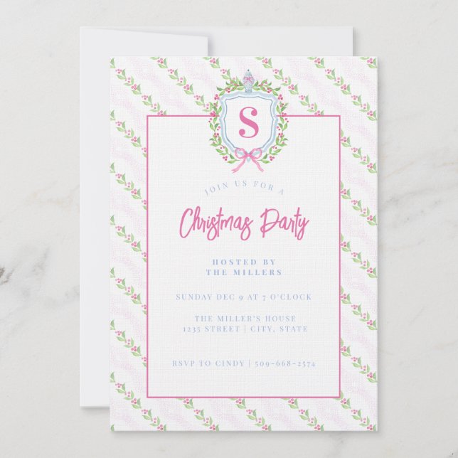 Invitation Monogramme de la crête de gingembre du millénaire (Devant)