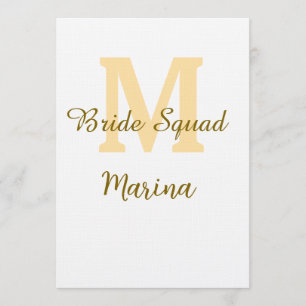 Invitation Monogramme de l'équipe de la mariée simple shower 