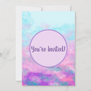 Invitation Monogramme de nuages roses mignons