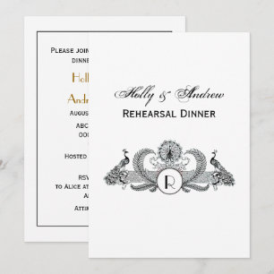 Invitation Monogramme de Peacocks vintages