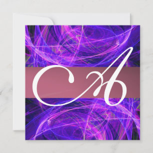 Invitation MONOGRAMME DE PHOTON FROID violet noir