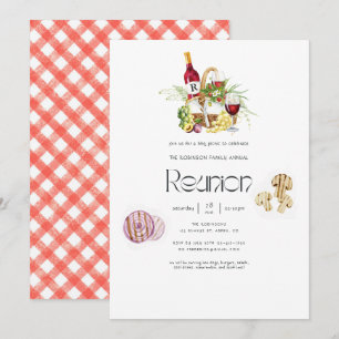 Invitation Monogramme de pique-nique BBQ Reunion Familiale