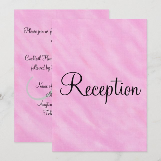 Invitation Monogramme de réception de mariage à l'aquarelle r (Devant / Derrière)