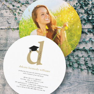 Invitation Monogramme de signature 'D' Diplômé de la promotio