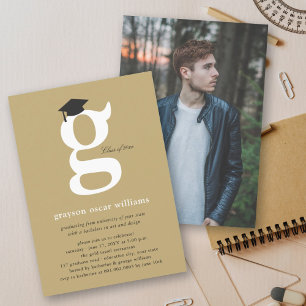 Invitation Monogramme de signature 'G' Diplômé de la promotio