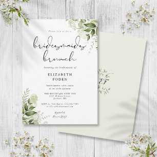 Invitation Monogramme de verdure rustique Bridesmaids Brunch