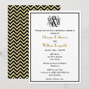Invitation Monogramme de vigne noire do-it-yourself répétitio