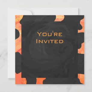 Invitation Monogramme de zèbre orange et noir