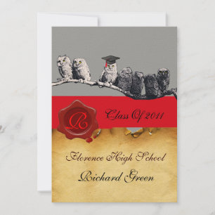 INVITATION MONOGRAMME DU GRADUM DE LA CIRE DE PARCHEMENT ENSE