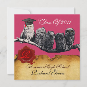 INVITATION MONOGRAMME DU GRADUM DE LA CIRE DE PARCHEMENT ENSE