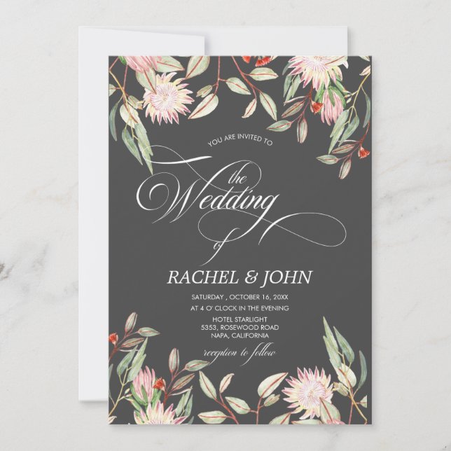 Invitation Monogramme du Mariage calligraphique australien (Devant)
