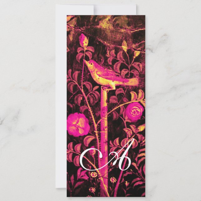 Invitation MONOGRAMME DU ROSSIgnol ET DE LA ROSE, Rouge Noir  (Devant)