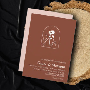 Invitation Monogramme Floral Arch Logo Mariage bohème