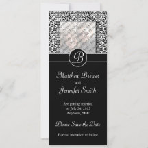 Monogramme Floral Damask Photo Enregistrer la cart