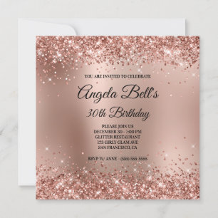 Invitation Monogramme Gold Ombre Rose de la Glitterie 30e ann