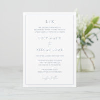 Monogramme intemporel Dusty Bleu élégant mariage