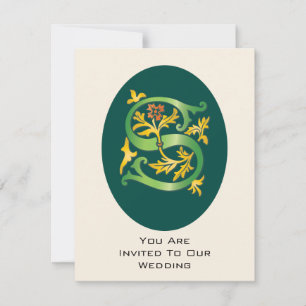 Invitation Monogramme Lettre S Fleur de lis
