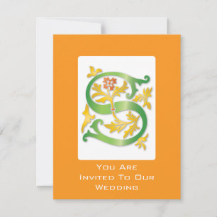 Invitation Monogramme lettre S Fleur de lis