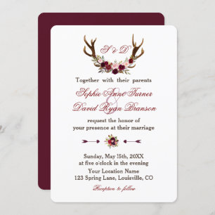 Invitation Monogramme Mariage de marsala de Bourgogne