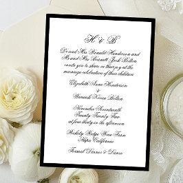 Invitation Monogramme Mariage Forme Noir & Blanc