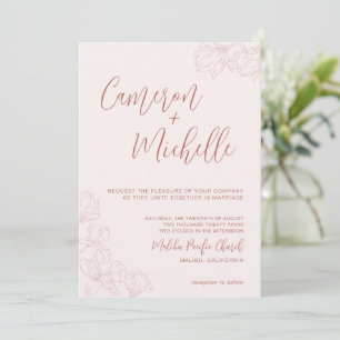 Invitation Monogramme Mariage Logo Palm Tree