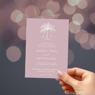 Invitation Monogramme Mariage Logo Palm Tree