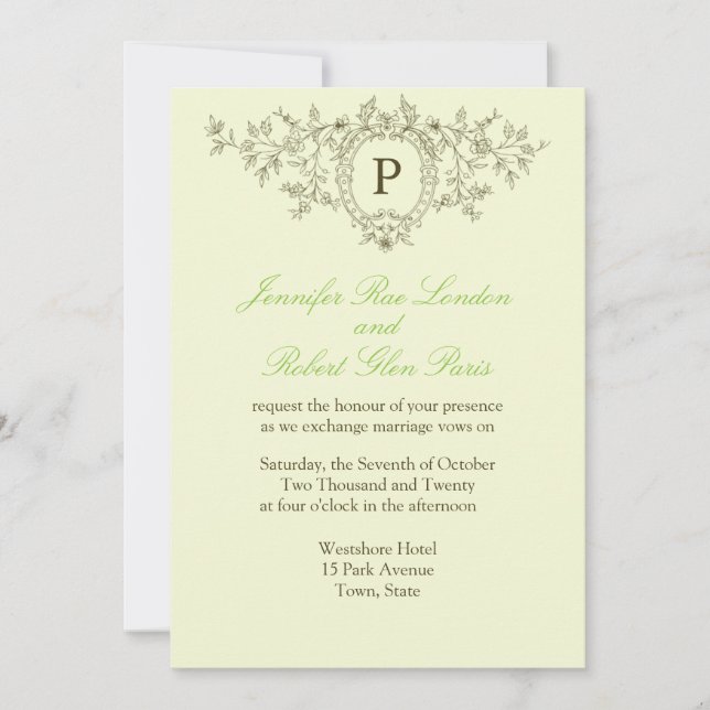 Invitation Monogramme Mariage Monogrammes Mariages (Devant)