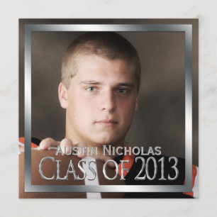 Invitation Monogramme Maroon Silver - pleine page - Diplôme p