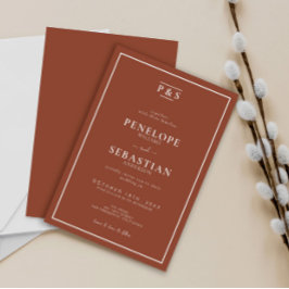 Invitation Monogramme minimaliste Burange Boho Mariage