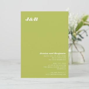 Invitation Monogramme minimaliste Mariage de chartreuse