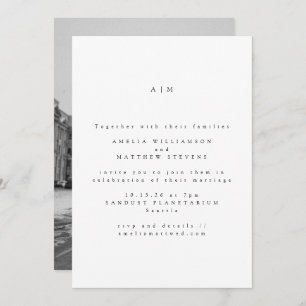 Invitation Monogramme minimaliste Type moderne Mariage photo