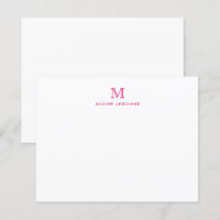 Monogramme moderne fille Magenta initial rose chau