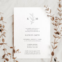 Monogramme moderne Passe-notes en feuilles d'olive