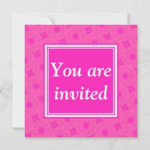 Invitation Monogramme motif rose chaud cercles