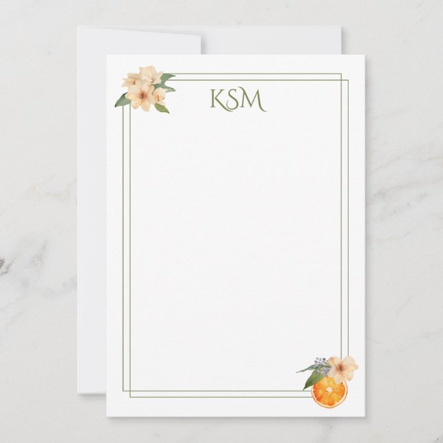 Invitation Monogramme Orange Blossom (Devant)
