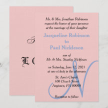 Monogramme Pastel Rose Bleu