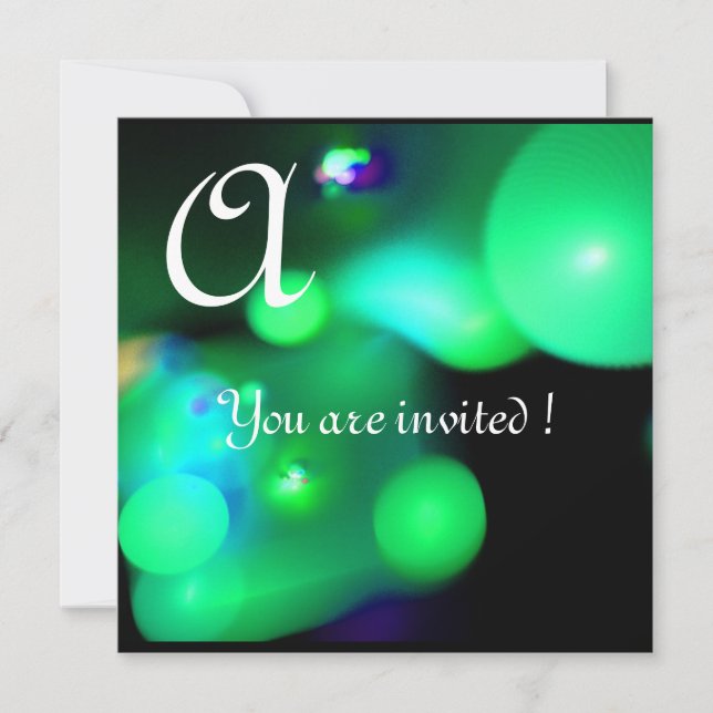 Invitation MONOGRAMME QUANTUM vert noir (Devant)