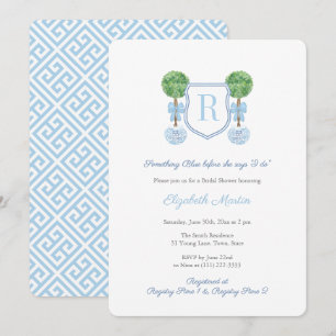 Invitation Monogramme Quelque chose de bleu Fête des mariées