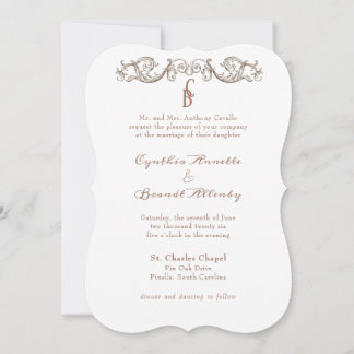 Invitation Monogramme Rococo Florentine