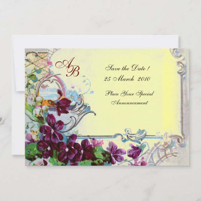 INVITATION MONOGRAMME ROMANTIQUE 4 (Devant)