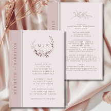 Monogramme rose Gold Blush tout en un Mariage